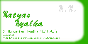 matyas nyalka business card